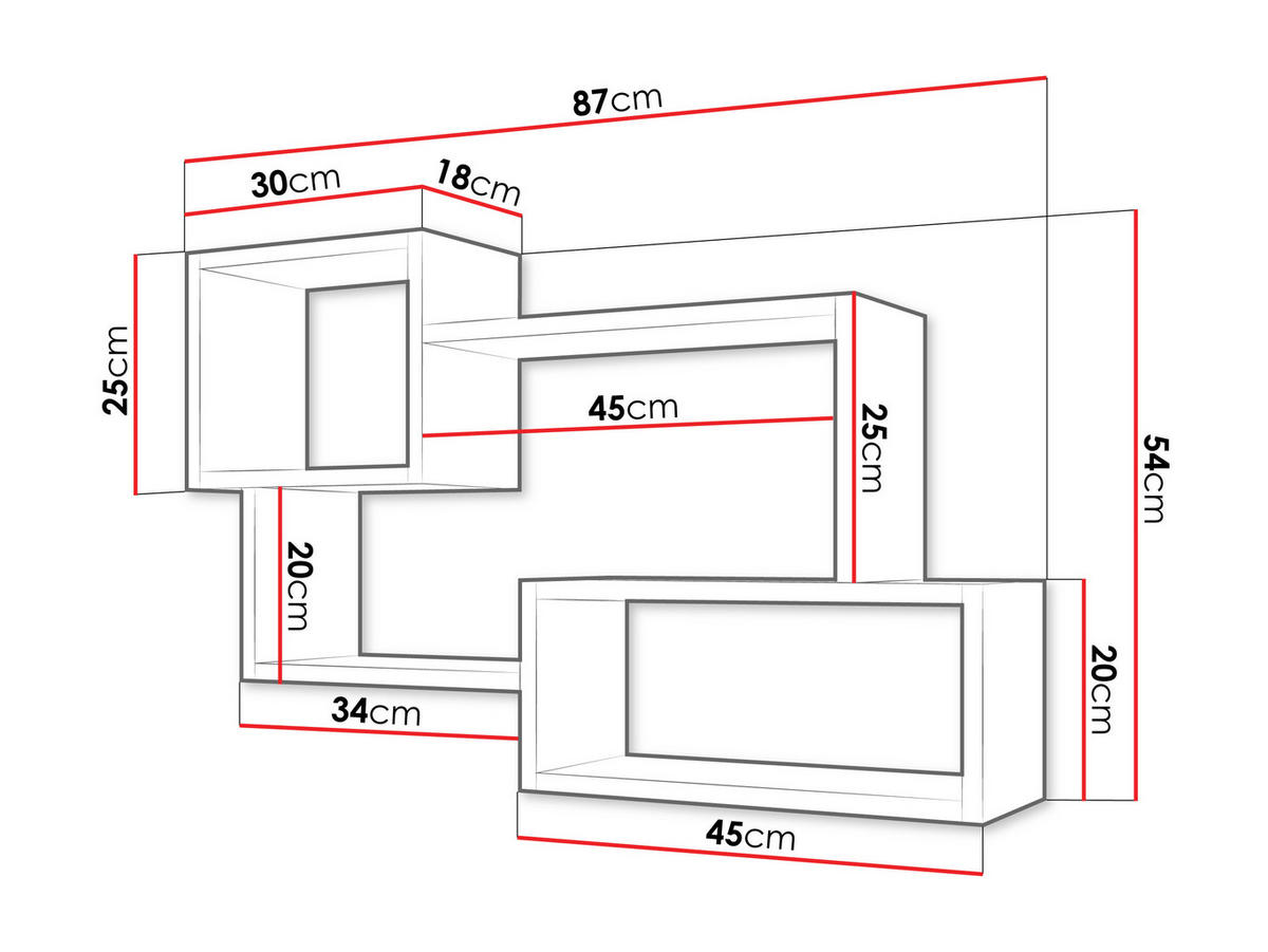 WANDREGAL Trio 005 - Grau, Holzwerkstoff (87/54/18cm) - MIRJAN24