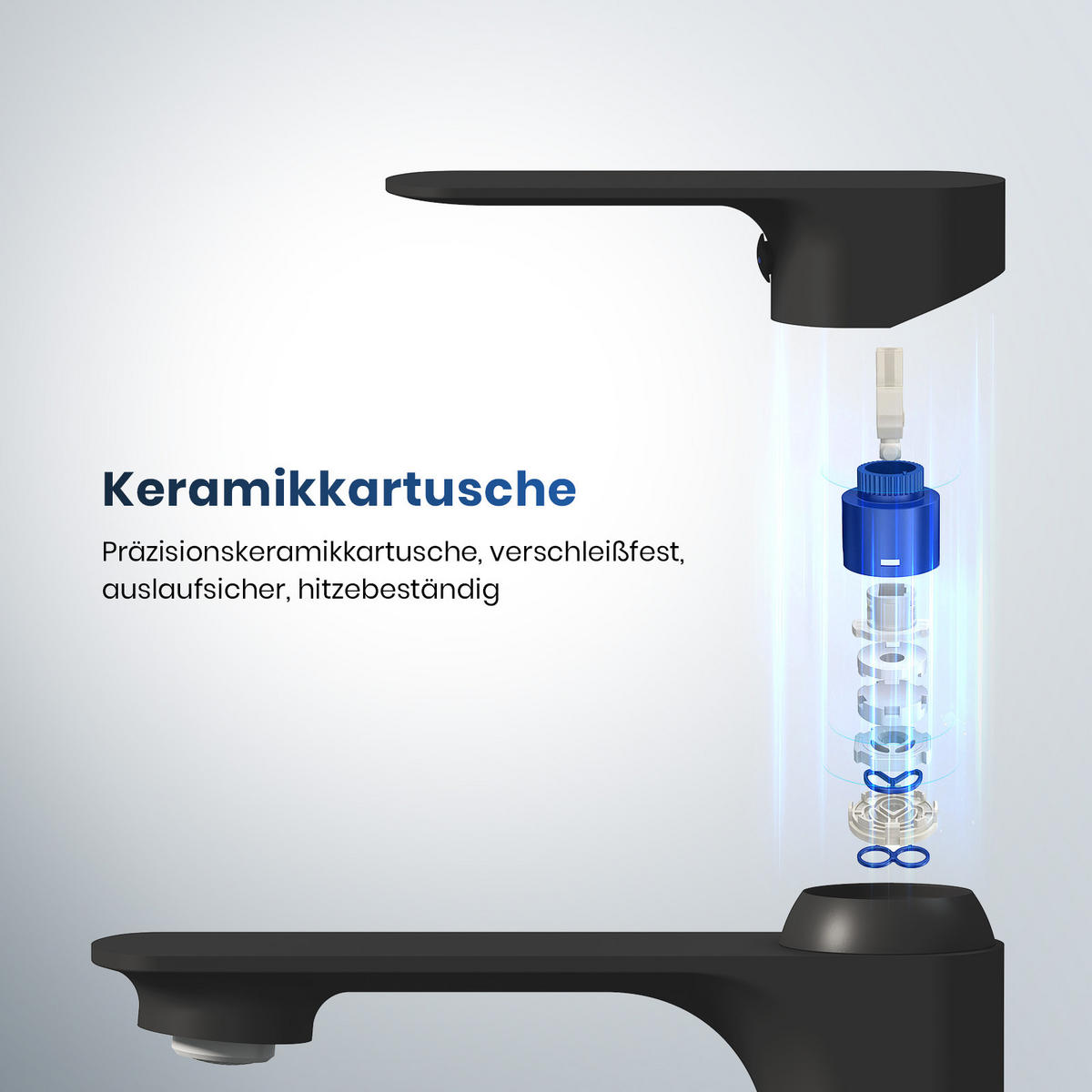 WASCHTISCHARMATUR aus 4MS-Messing Schwarz 15,2 cm - Schwarz, Metall (15.2/4.5/16.6cm) - EMKE