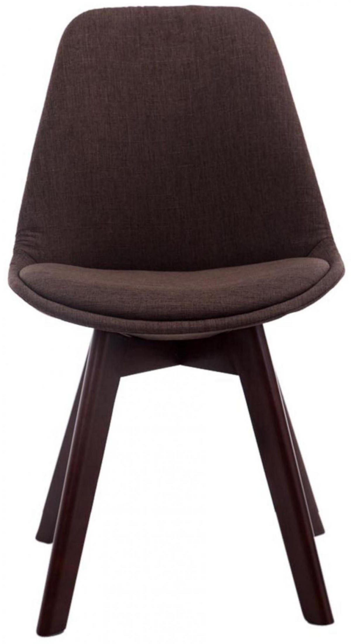 STUHL 4er Set Stoff braun - Walnussfarben/Braun, Holz/Textil (48/84/55cm) - CLP