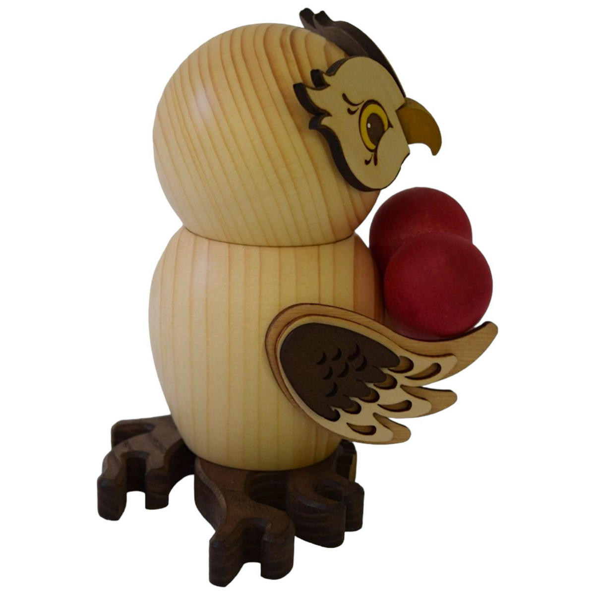 RÄUCHERFIGUR Eule mit Herz 15 cm - Multicolor, Holz (10/15/10cm)
