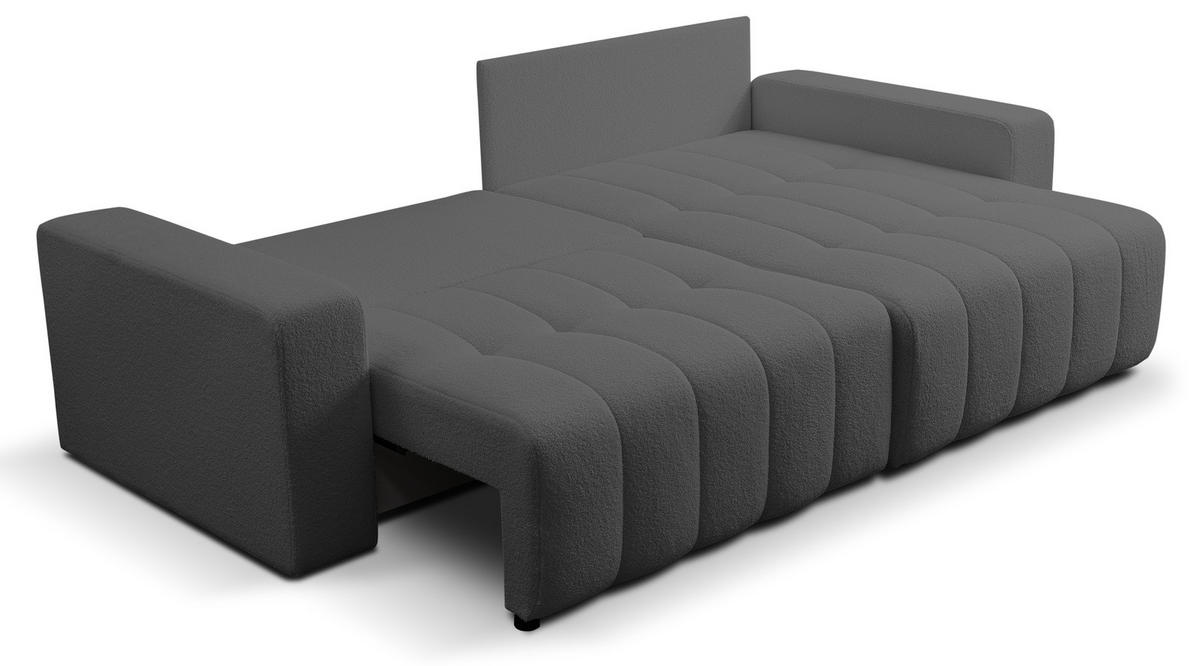 ECKSOFA Palermo mit Schlaffunktion und Bettkasten - Dunkelgrau, Holz/Holzwerkstoff (245/143cm) - Ravio