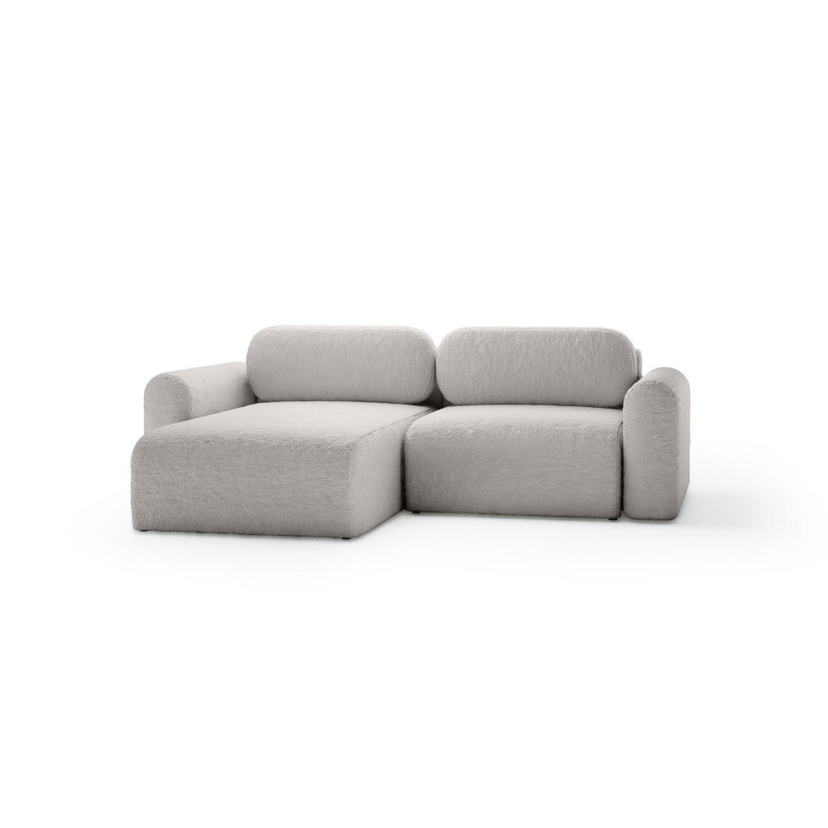 ECKSOFA mit Schlaffunktion Thekla Mini, Hellgrau - Hellgrau, Textil (246/100cm) - Fedve