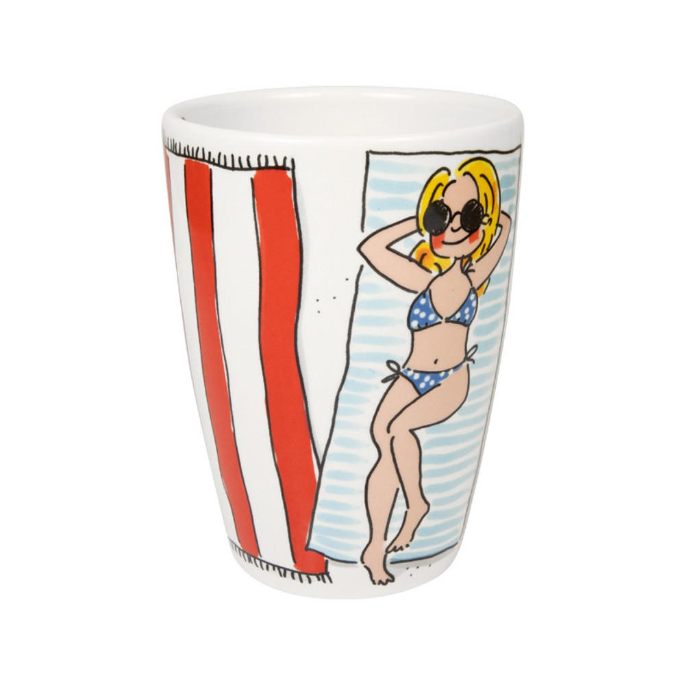 XL-BECHER Beach Babe in Bunt - 500 ml - Multicolor, Keramik (0.5L) - Blond Amsterdam