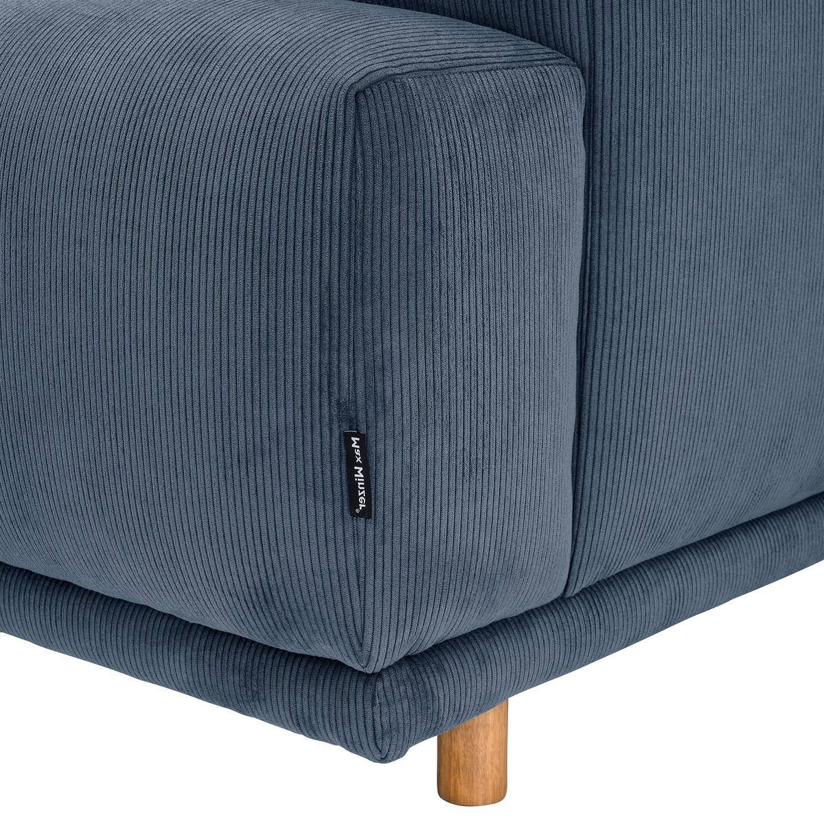 ECKSOFA mit Longchair rechts Kattryna Cordstoff blau - Blau, Kunststoff (133/283cm) - 58aufmkessel