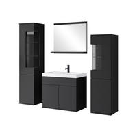 BADMÖBEL-SET Nairobi - Graphitfarben/Schwarz, Holzwerkstoff (31/133/31cm) - MIRJAN24