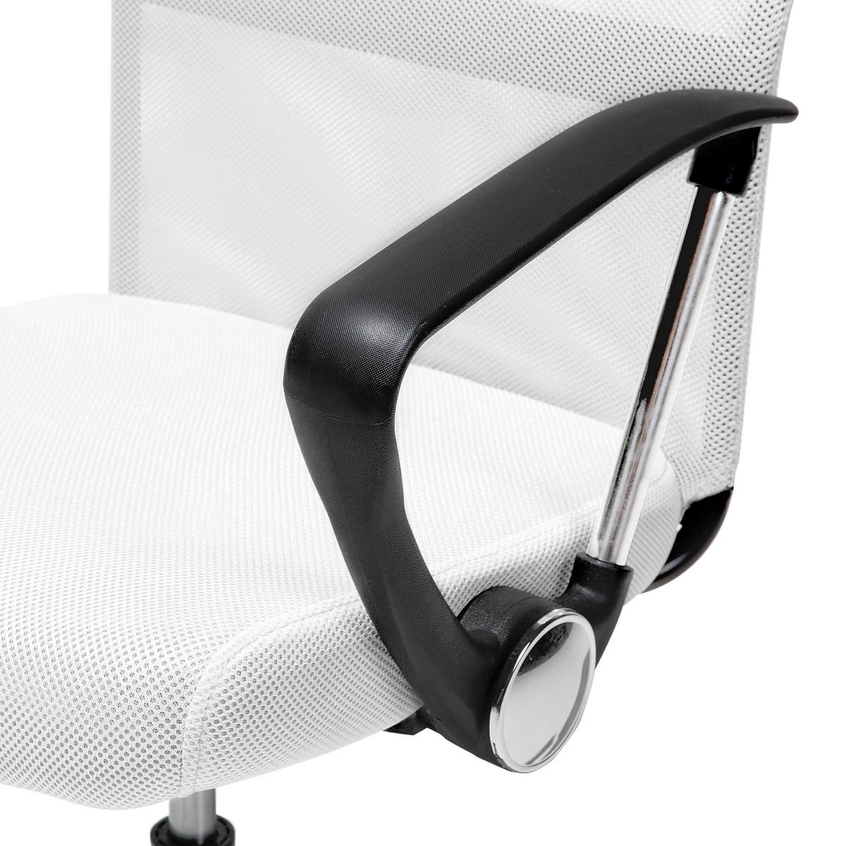 BÜROSTUHL Polyester Weiß Design - Weiß, Kunststoff/Textil (63/114/63cm) - Beliani