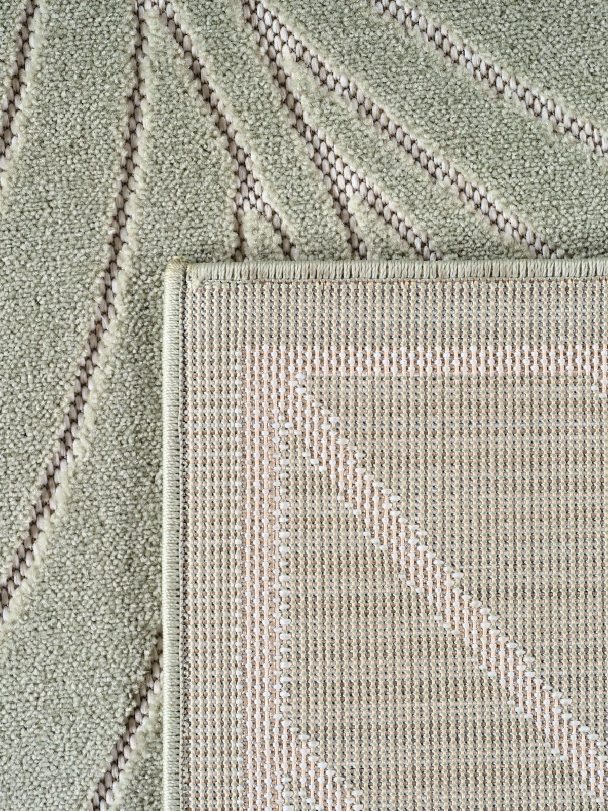 TEPPICH Outdoor, Fußbodenheizung-geeignet, mit Blattmotiv, aus Polypropylen, ENGADIN in Salbeigrün, 140 x 200 cm - Grün, Textil (140/200cm) - KADIMA DESIGN