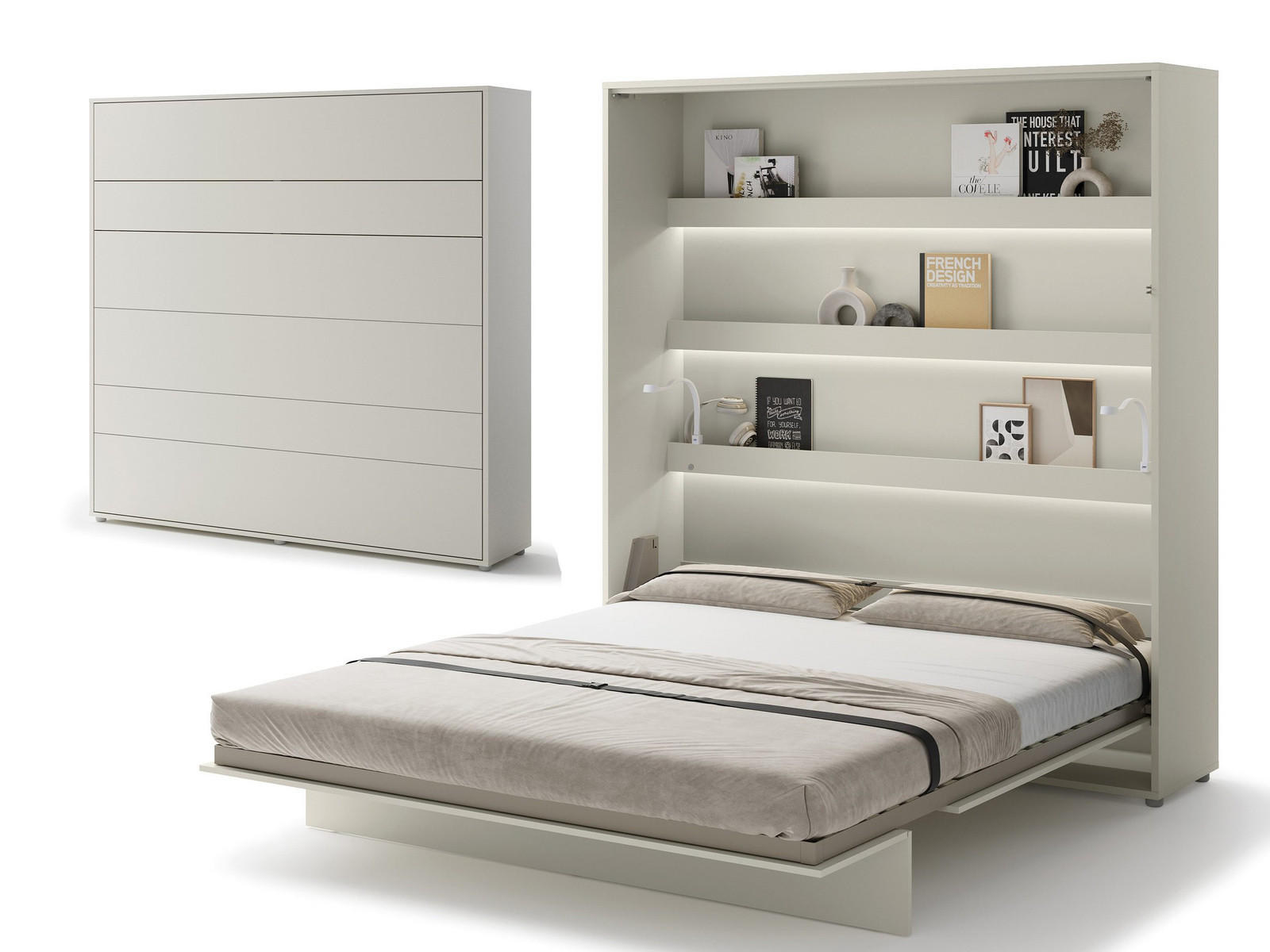 SCHRANKBETT Vertical BED CONCEPT 180x200 Kaschmir - Kaschmir, Holzwerkstoff (180/200cm) - Compleo24