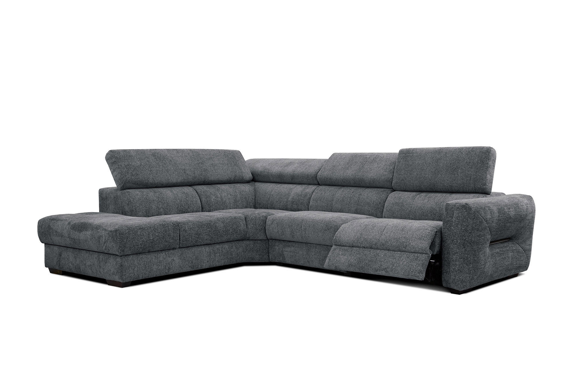 ECKSOFA CALVERA 5-Sitzer mit 1 Relaxfunktion, graphitfarben - Graphitfarben, Holzwerkstoff/Textil (239/298cm) - Courtois Laville