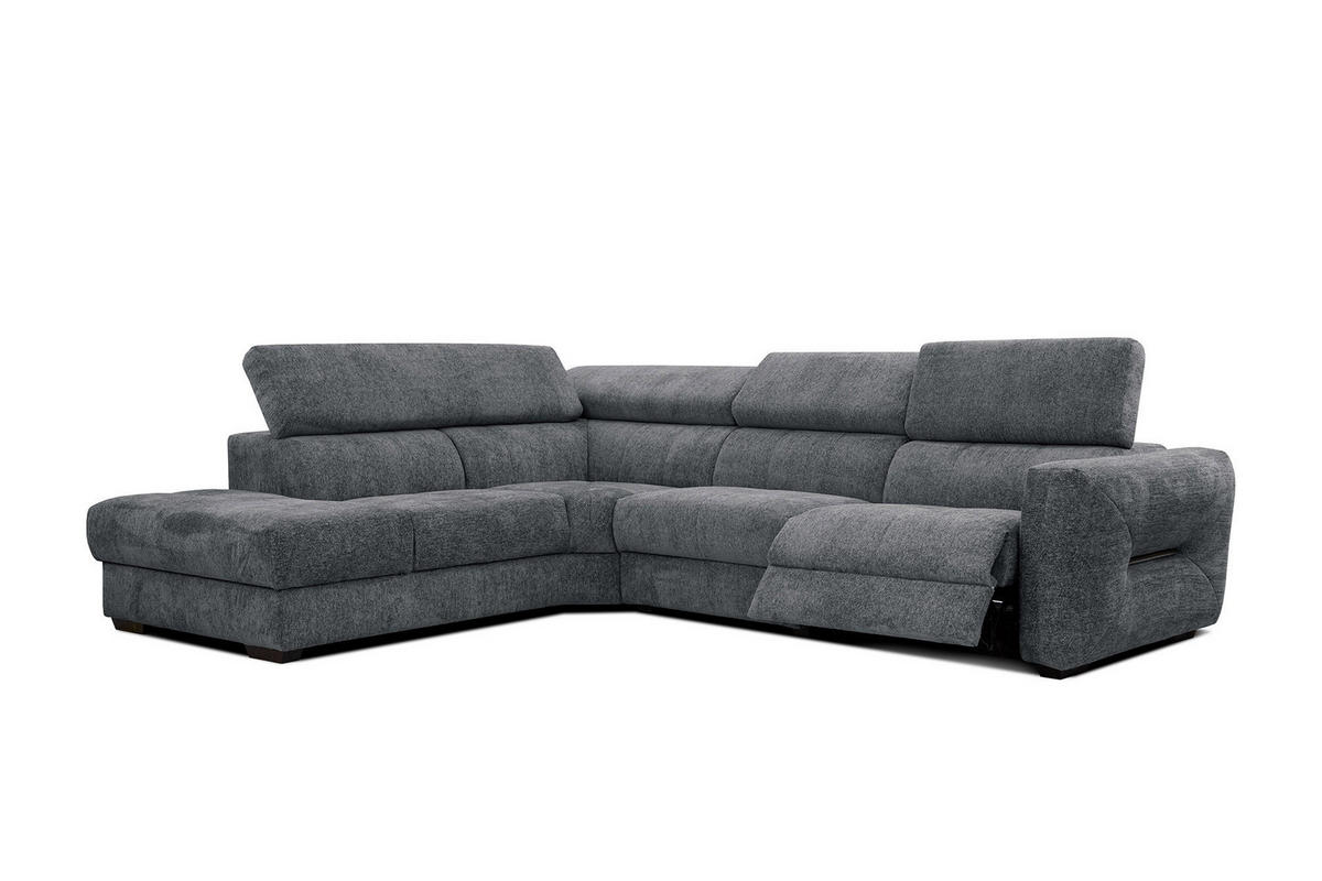 ECKSOFA CALVERA 5-Sitzer mit 1 Relaxfunktion, graphitfarben - Graphitfarben, Holzwerkstoff/Textil (239/298cm) - Courtois Laville