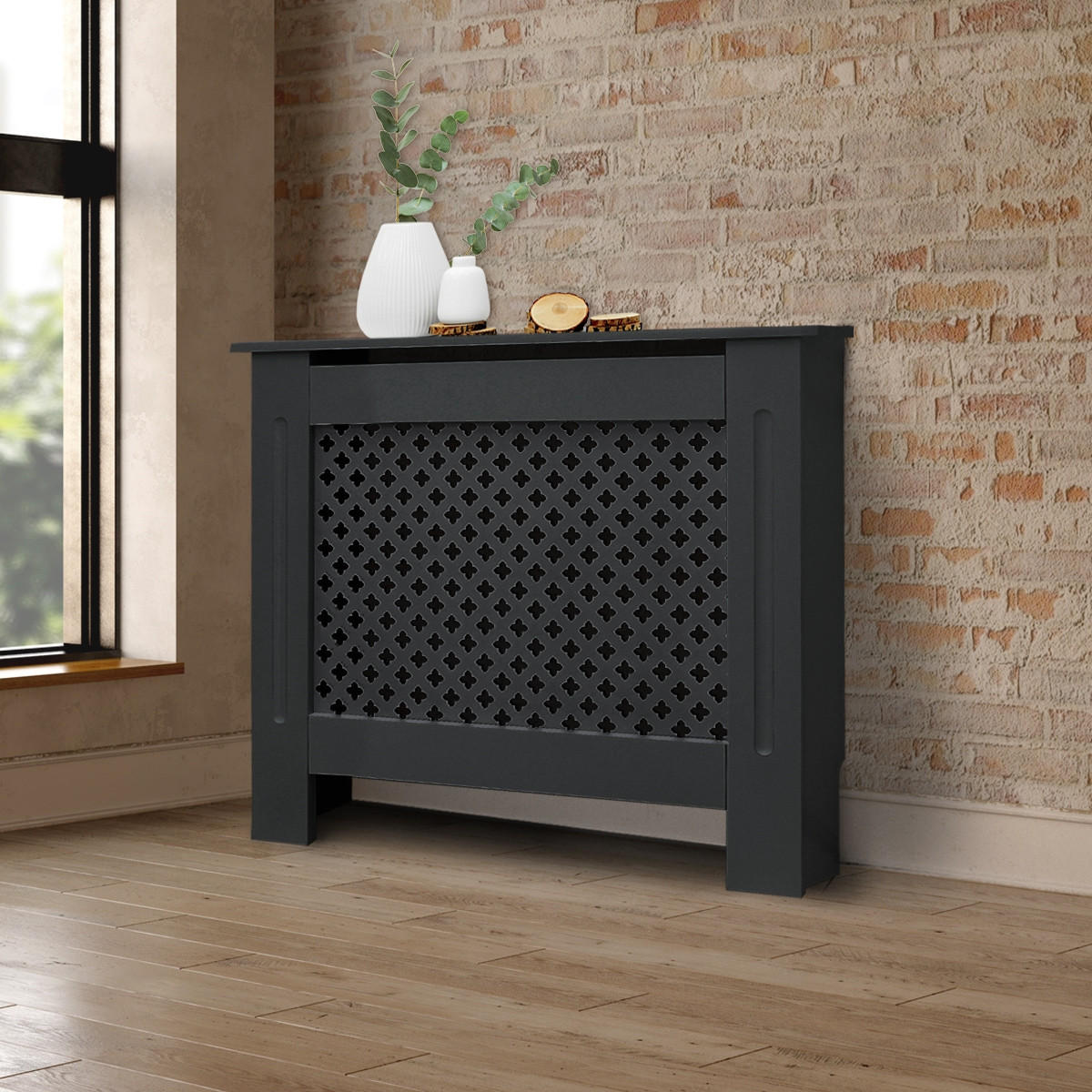 OBLOŽENÍ RADIÁTORU s voštinovým vzorem 78 x 19 x 82 cm antracit - antracitová, kompozitní dřevo (19/78/82cm) - ML-DESIGN