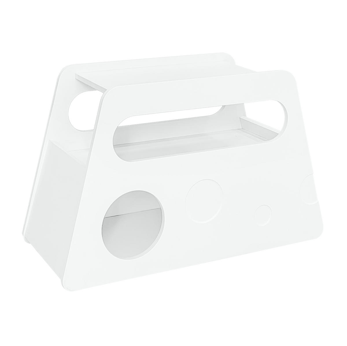 BEISTELLTISCH 81/33/51,5 cm Weiß aus MDF und Spanplatte mit Rollen - Weiß, Holzwerkstoff (81/33/51.5cm) - OKWISH