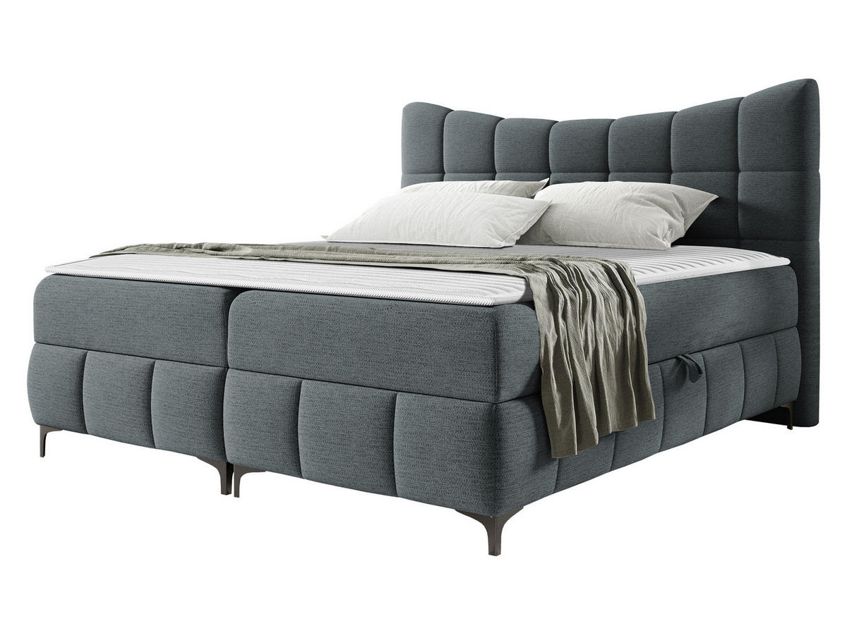 BOXBETT Nova - Dunkelgrau/Schwarz, Holz/Textil (200/200cm) - MIRJAN24