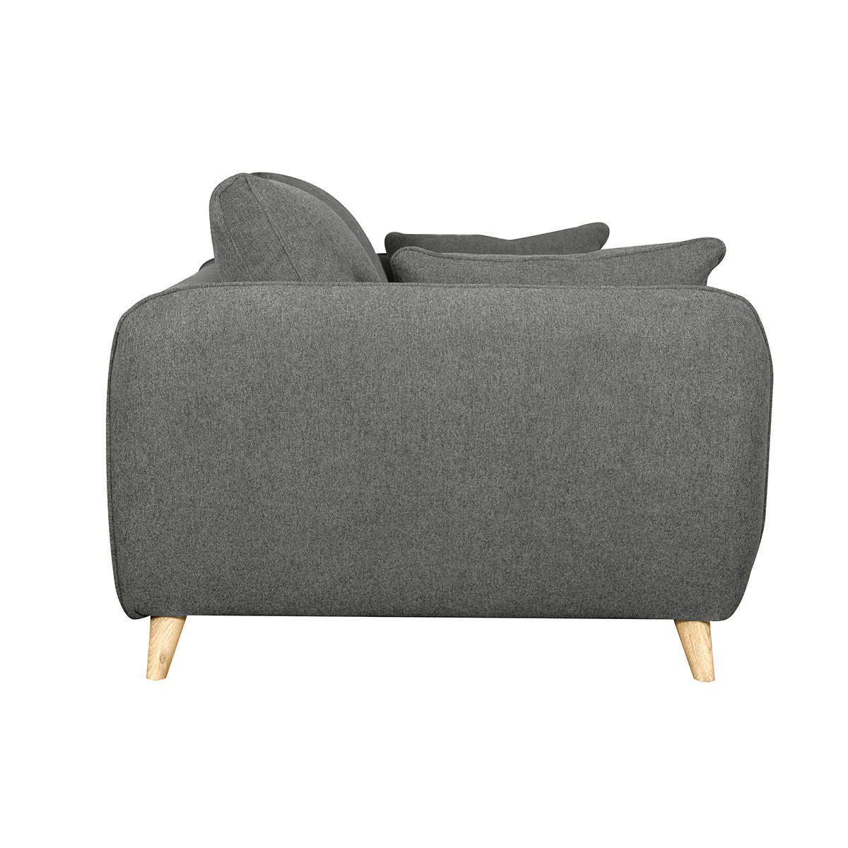 SCHLAFSOFA Skandinavisch 3-Sitzer Grau Anthrazit CREEP - Dunkelgrau, Textil (103/81/201cm) - Miliboo