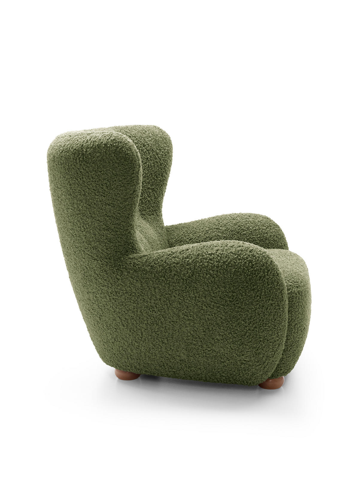 SESSEL MIST, Polstersessel Klassisch Loungesessel, Bucle-Stoff Grün - Grün, Holz/Holzwerkstoff (88/91/100cm) - MASSENO