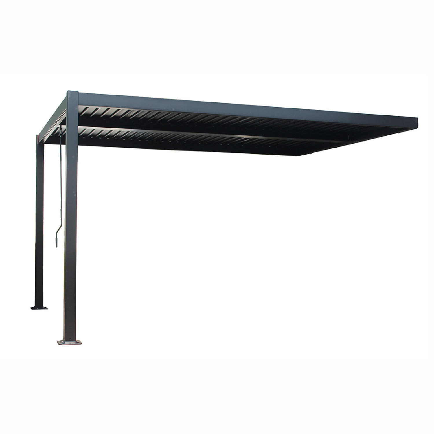 PERGOLA Sifnos Schwarz Bioklimatisch aus Aluminium 4 x 3 m - Schwarz, Metall (290/230/390cm) - Concept Usine