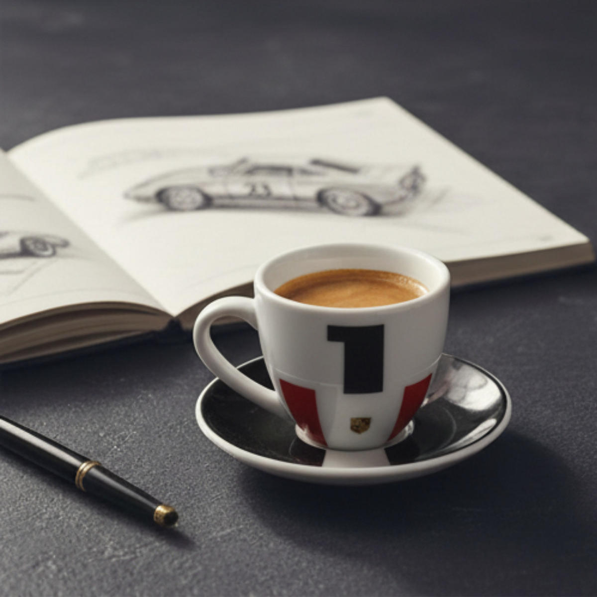 ESPRESSOTASSE Bergspyder Mehrfarbig Keramik mit Untertasse 2-teilig 0,09 L - Multicolor, Keramik (0.09L) - Porsche