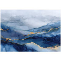 FOTOTAPETE Marmor Abstrakt Blau 400x280 cm - Multicolor, Papier (400/280cm) - Wallarena