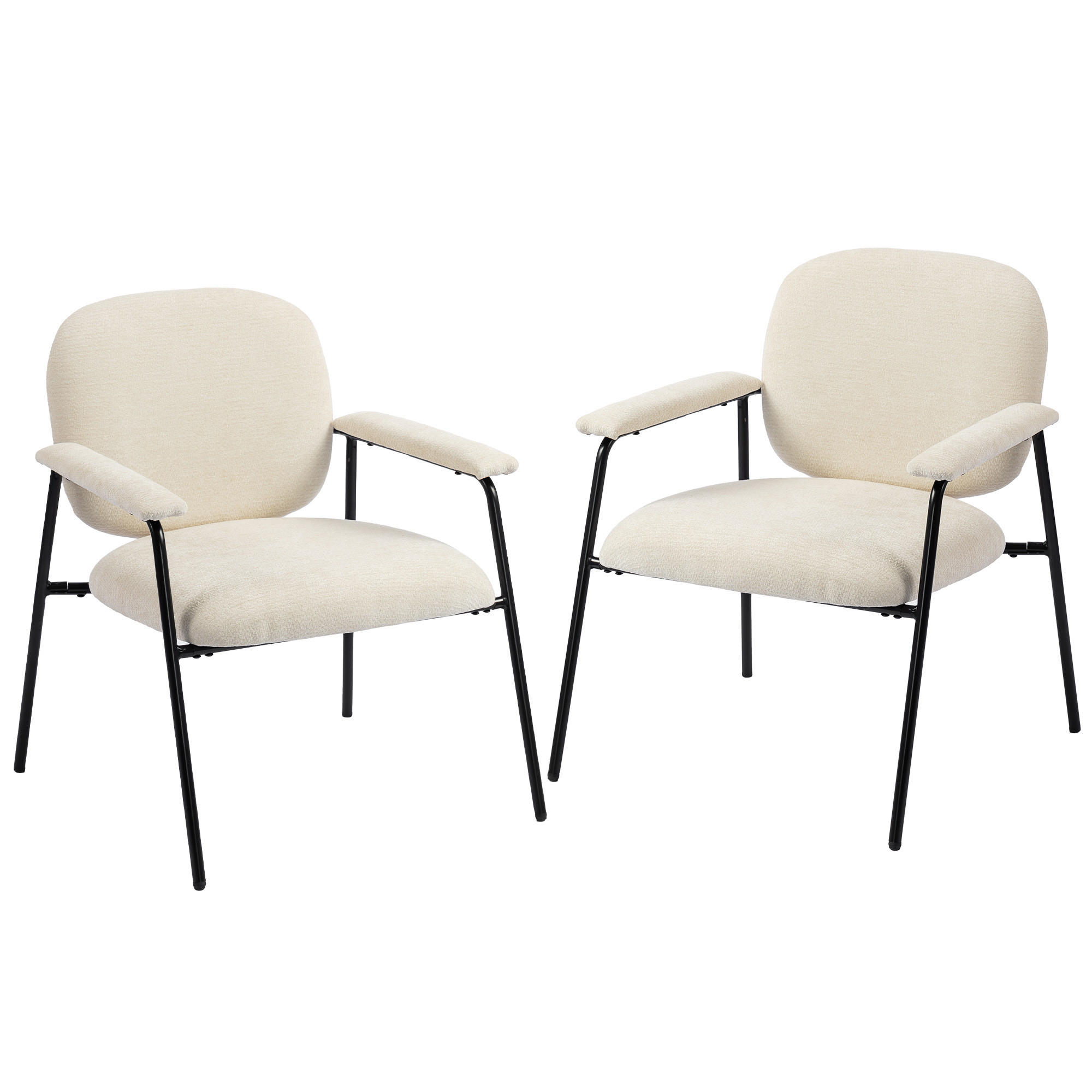 ESSZIMMERSTÜHLE 2er-Set Creme 67.0/64.0/76.5 cm - Creme, Textil (64/76.5/67cm)