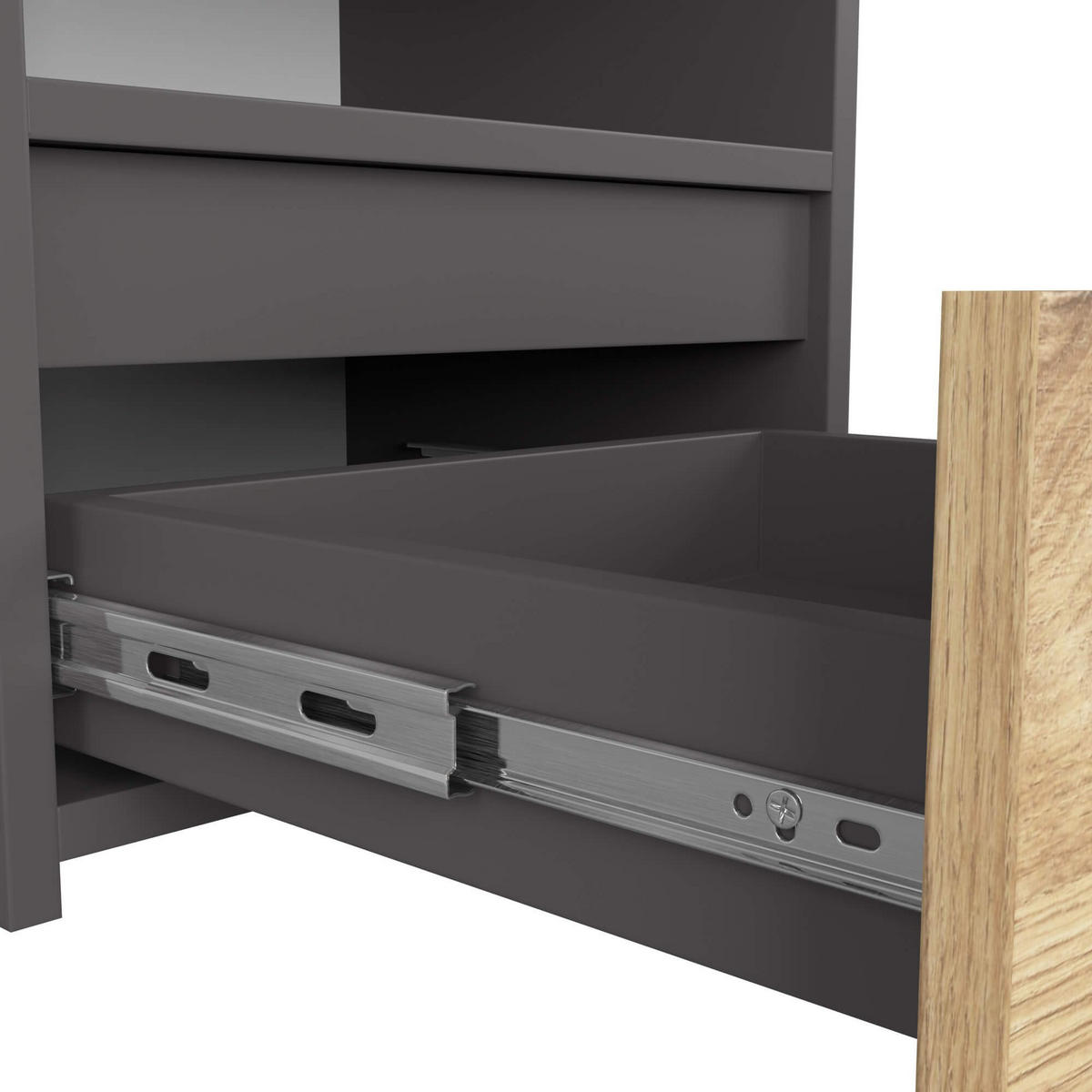 NACHTSCHRANK CL1, Grau-Artisan, 40x35x40 cm - Eiche Artisan/Grau, Holz (40/40/35cm) - Milordbikes