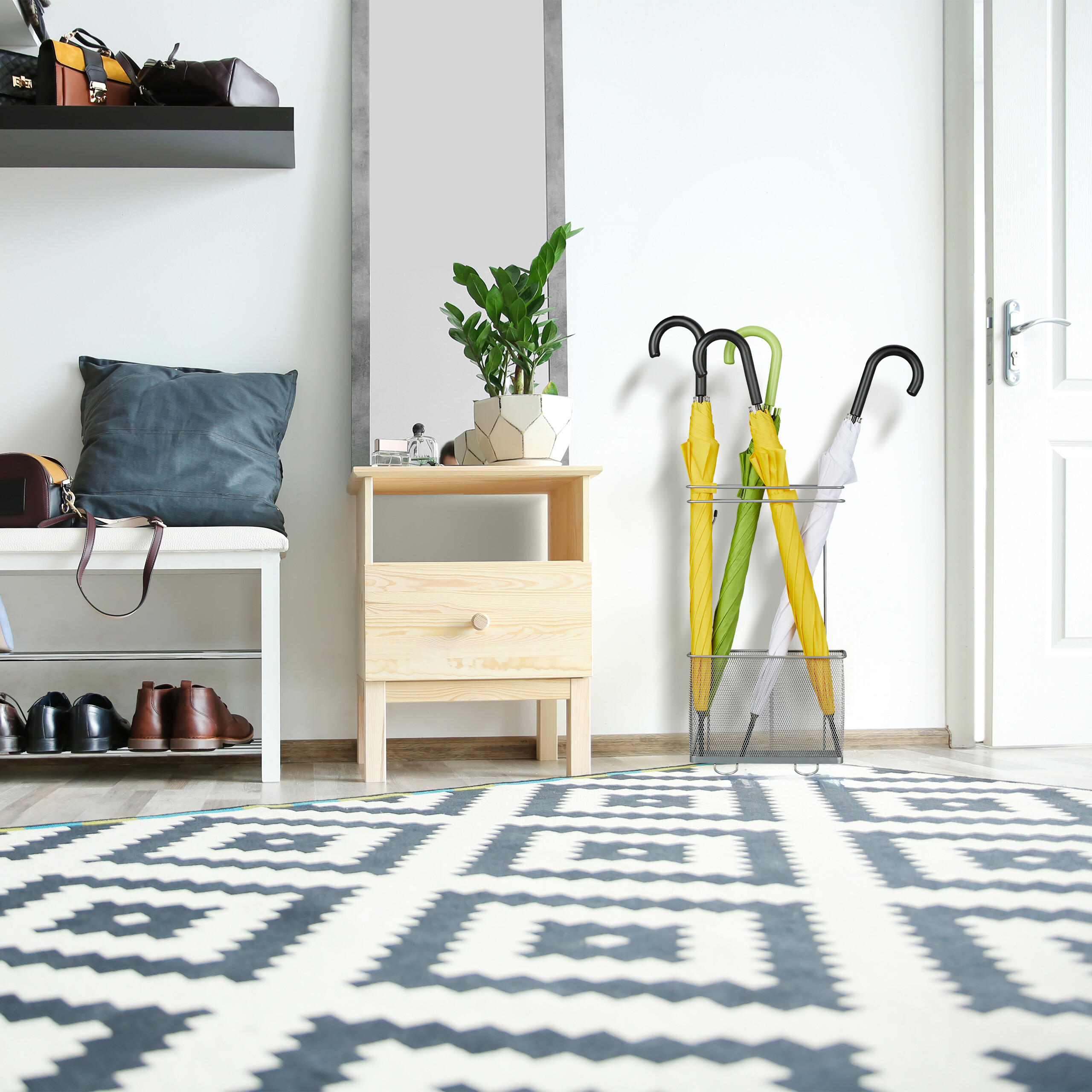 REGENSCHIRMSTÄNDER - Silberfarben, Metall (30.5/54/15cm) - Relaxdays