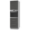 BACKOFEN-HOCHSCHRANK Kvantum D14/RU/3M Graphit Matt / Grau Matt 60 / 59 / 207cm - Graphitfarben/Grau, Holz/Holzwerkstoff (60/207/59cm) - Feldmann-Wohnen