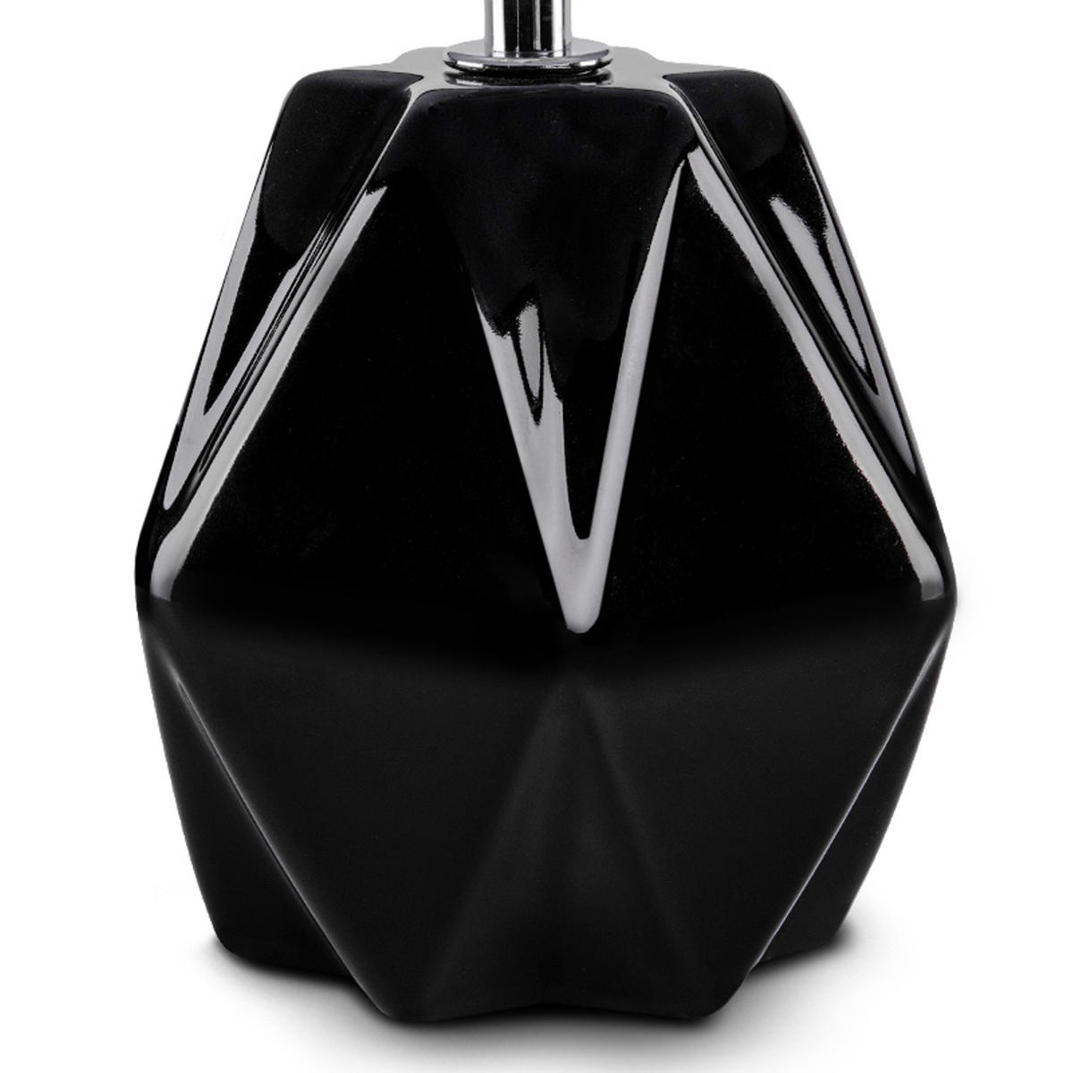 TISCHLEUCHTE FABO Tischlampe, Schwarz - Schwarz, Keramik/Textil (18/18/29.5cm) - KONSIMO®
