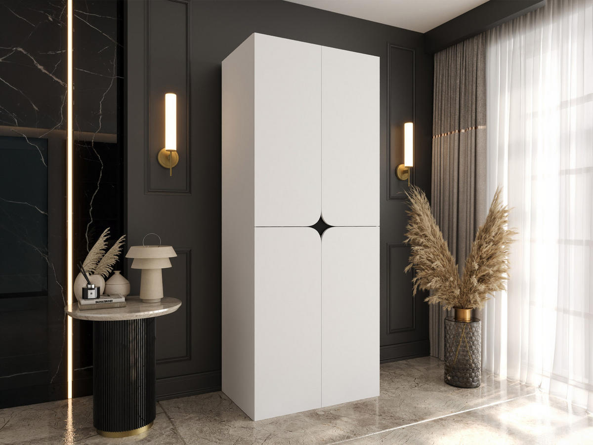 DREHTÜRENSCHRANK Espresso 80 cm - Schwarz/Weiß, Holzwerkstoff/Kunststoff (80/203/50cm) - MIRJAN24