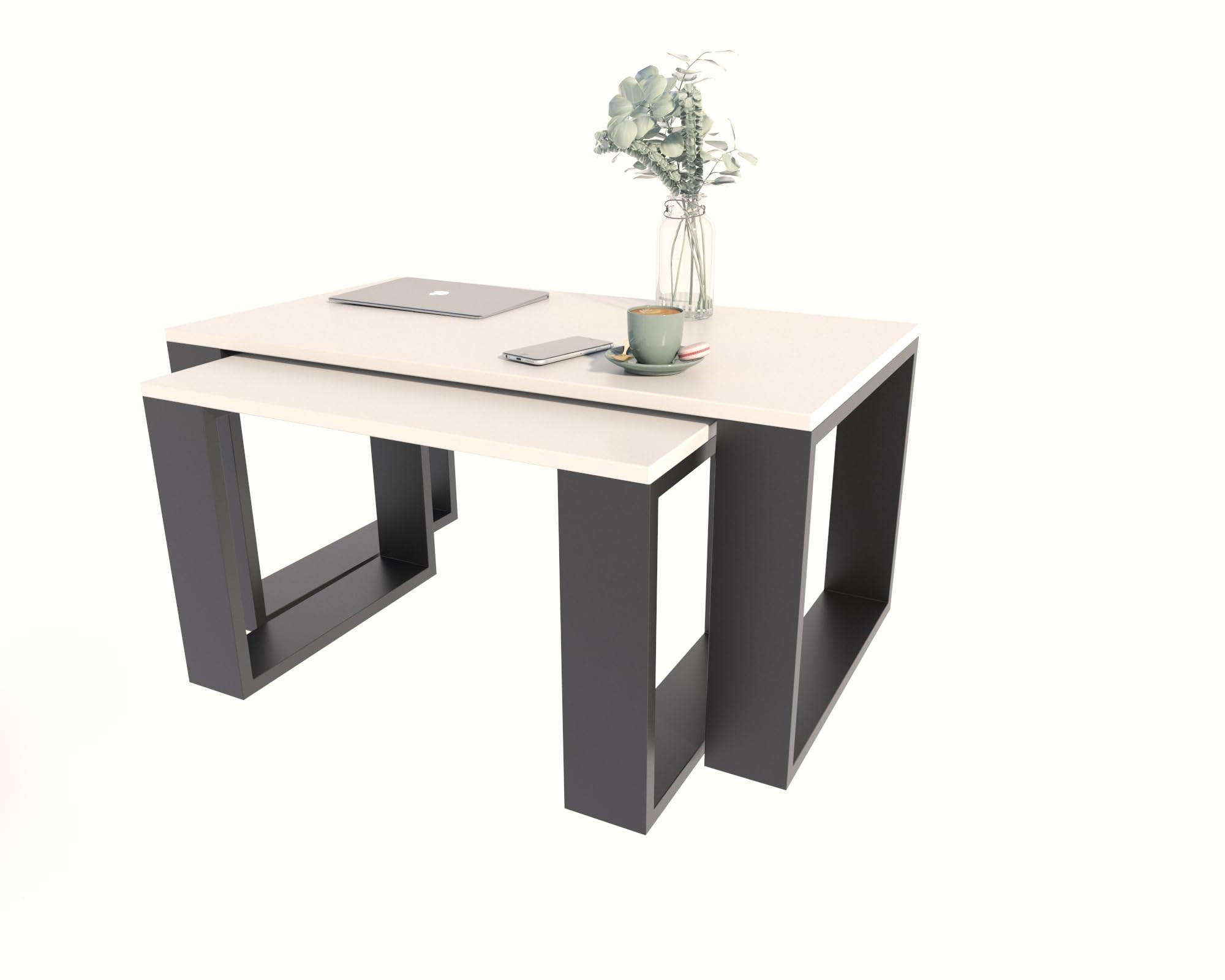 COUCHTISCH WESTA Weiß 2er-Set - Weiß, Holzwerkstoff (50/100/47.8cm) - Matkam Möbel