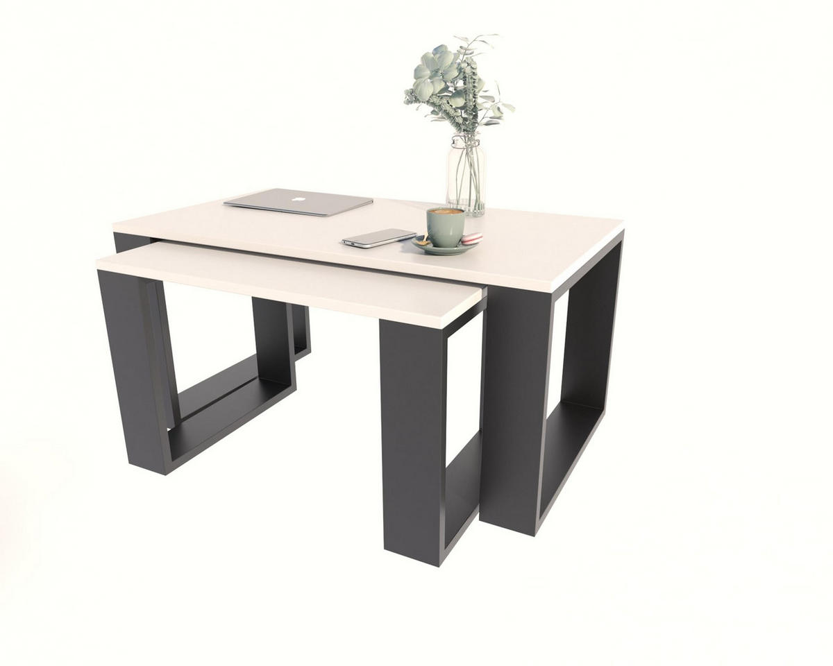 COUCHTISCH WESTA Weiß 2er-Set - Weiß, Holzwerkstoff (50/100/47.8cm) - Matkam Möbel