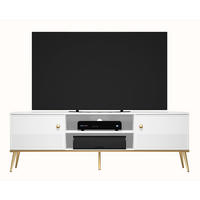 TV-LOWBOARD Darrby Weiß 160 cm - Goldfarben/Weiß, Holzwerkstoff/Metall (160/53/40cm) - Selsey