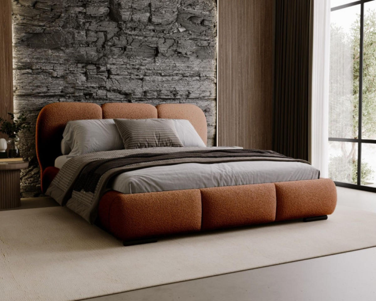BETT Tapiceriert Roza Mit Bettkasten 180x200 cm - Orange, Textil (180/200cm) - Sepro Meble
