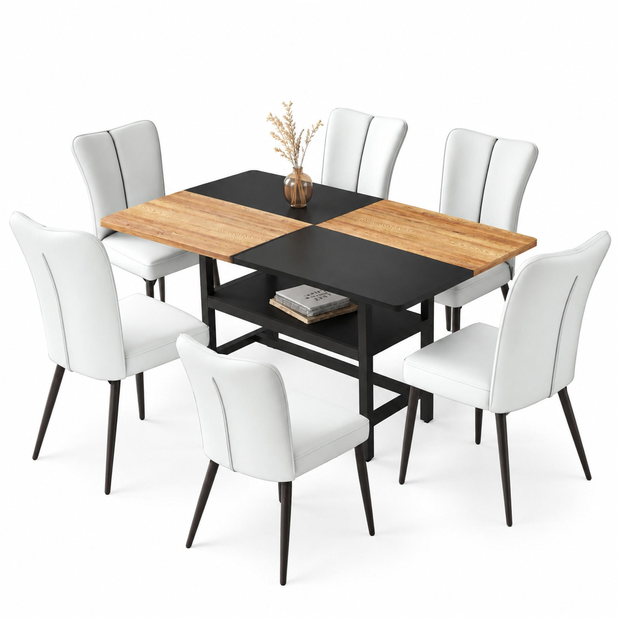 Meubliv Esstisch-Set Braun 90x76x160 cm