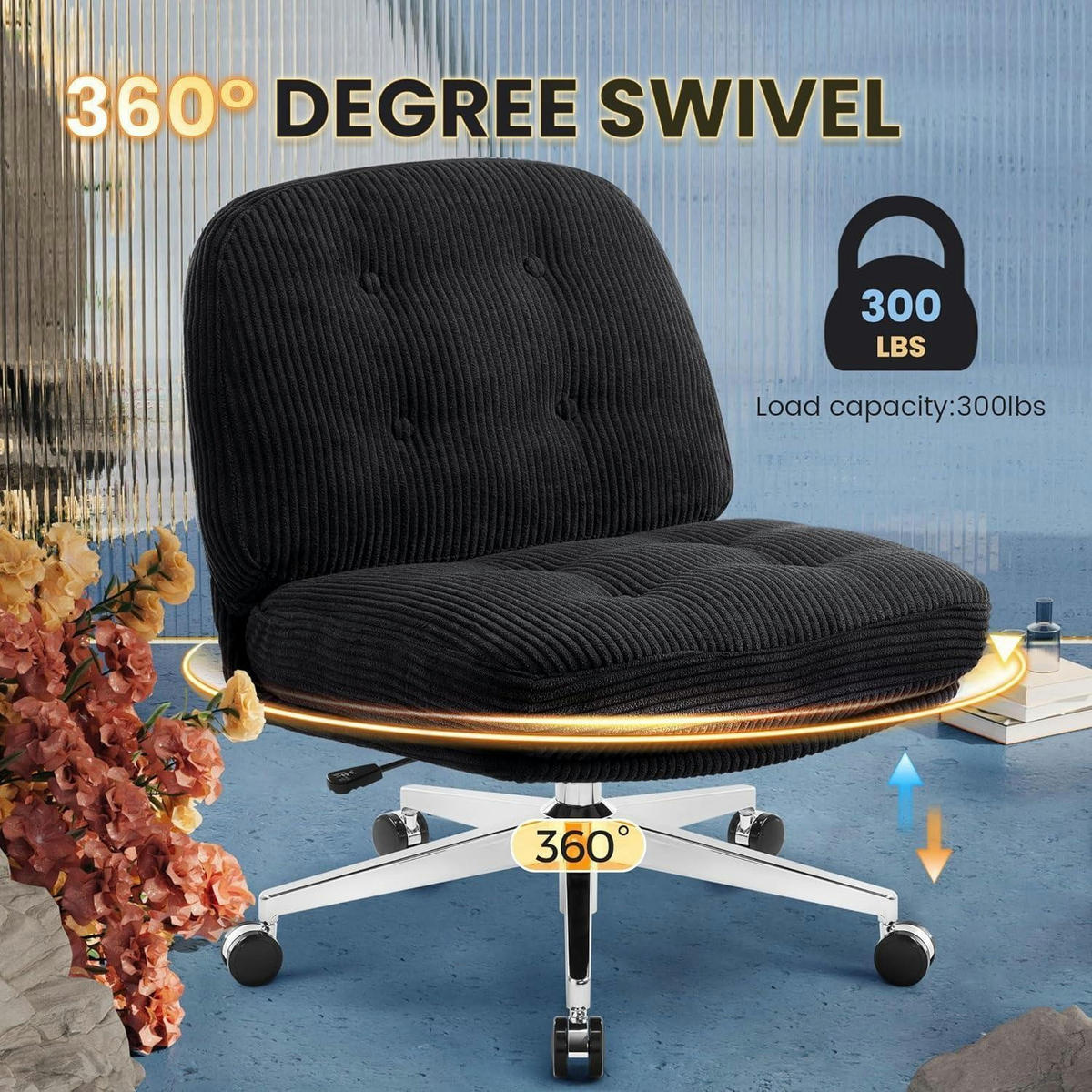 BÜROSTUHL ohne Armlehnen Schwarz - Schwarz, Textil (65/85/50cm)