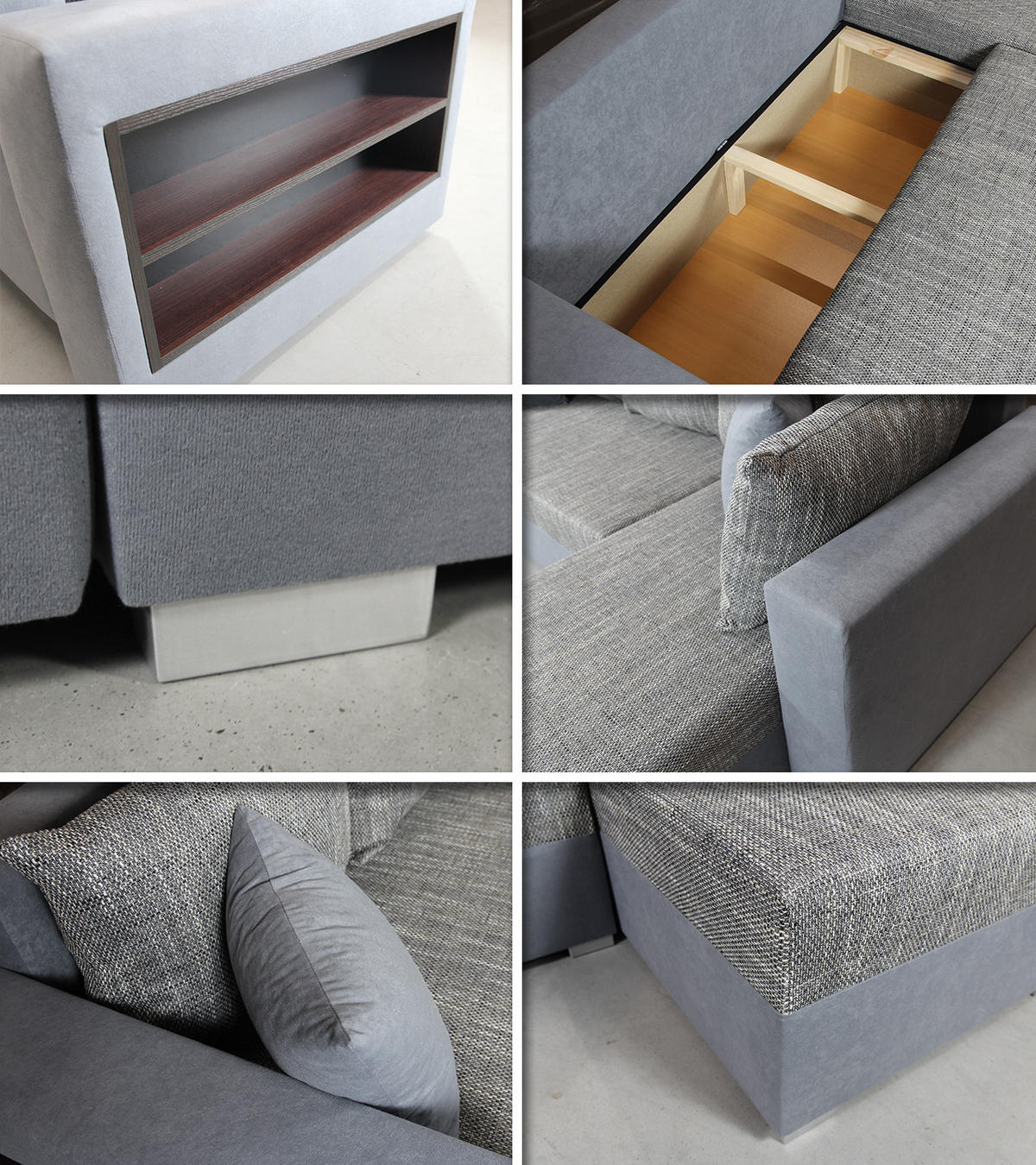 ECKSOFA Lord, Seite: Links - Grau, Holz/Textil (238/141cm) - Sofnet