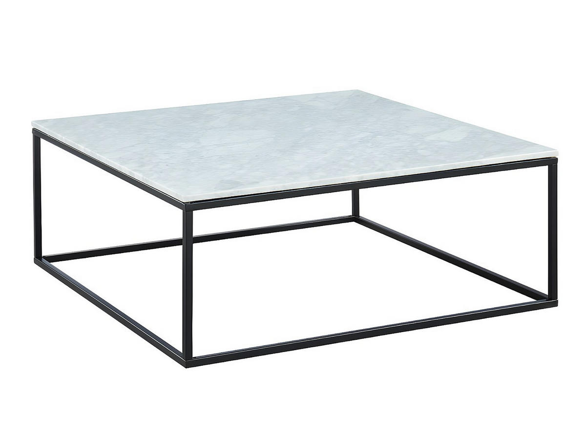 COUCHTISCH Design - Marmor & Metall - Schwarz & Weiß - ARETHA - Schwarz, Stein (90/90/35cm) - Pascal Morabito