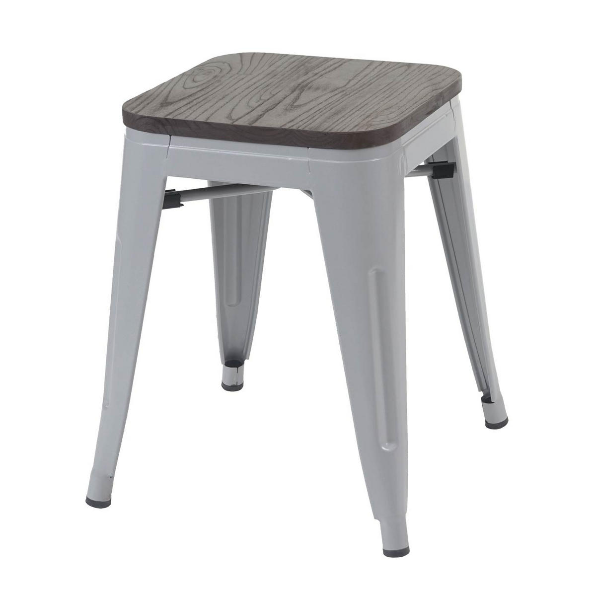 HOCKER HOLZ-SITZFLÄCHE Grau 4er-Set - Grau, Holz (39/45/39cm) - MCW