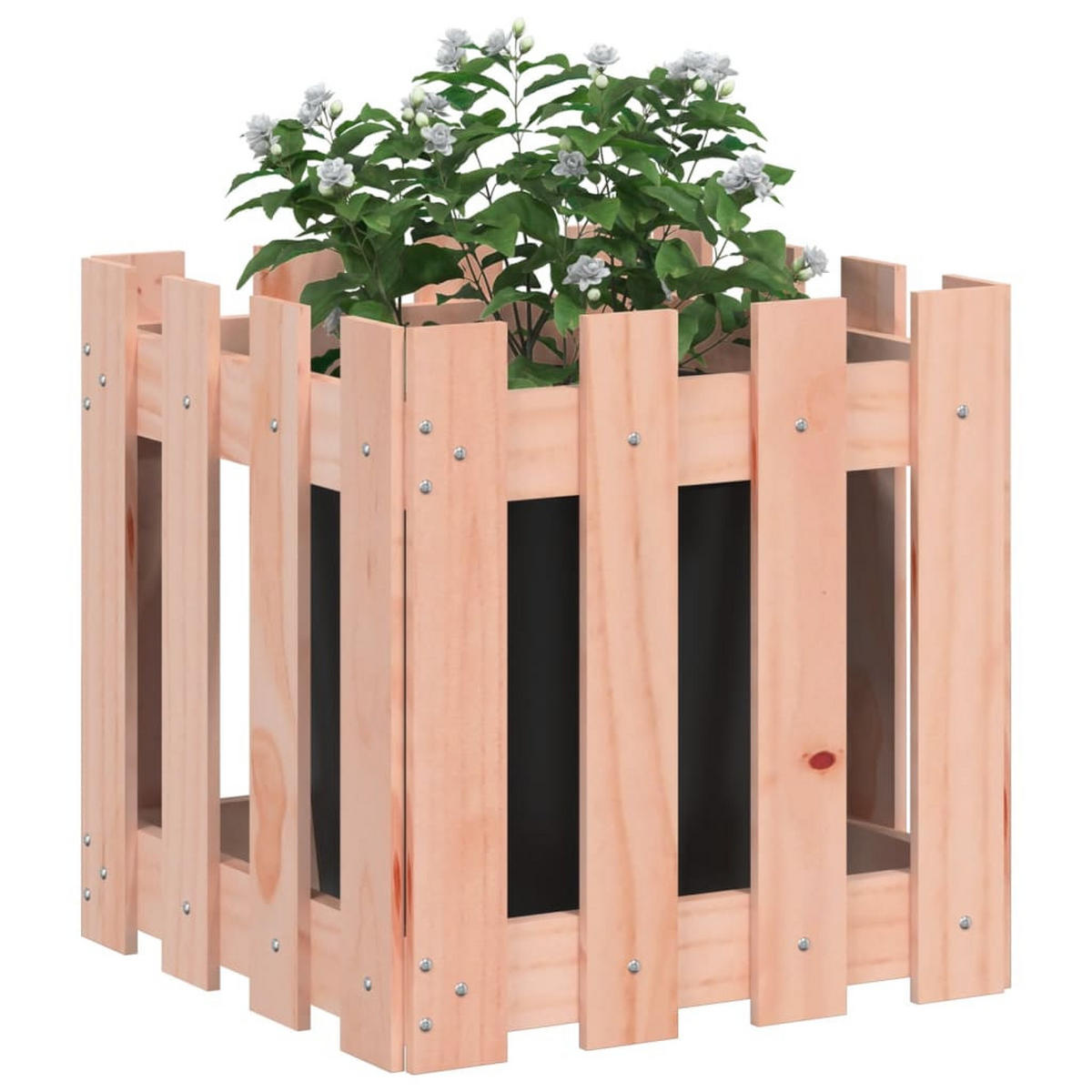 PFLANZKÜBEL Lattenzaun-Design 40x40x40 cm Massivholz Douglasie - Rotbraun, Holz (40/40/40cm)