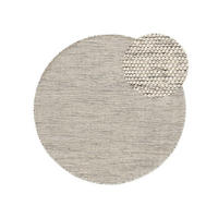 WOLLTEPPICH Rocco Beige/Schwarz ø 250 cm rund - Beige, Textil (250/250cm) - benuta Pure