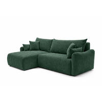 ECKSOFA Mit Schlaffunktion, Cordstoff Poso, Grün, Links, JAPANDI - Grün, Holz (262/145cm) - Kaiser Möbel