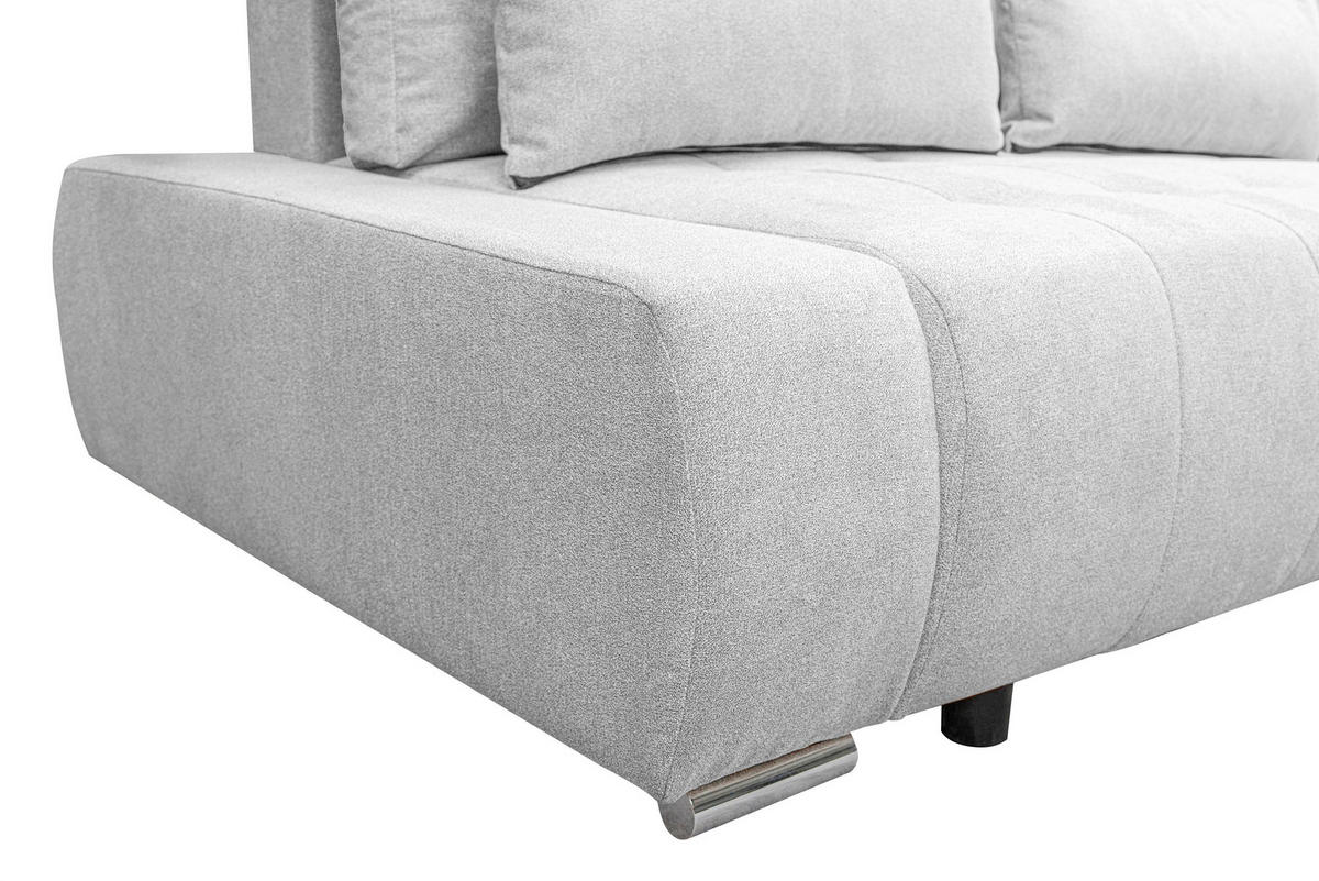 ECKSOFA Bloom mit Bettkasten und Schlaffunktion L-Form - Hellgrau, Textil (267/185cm)