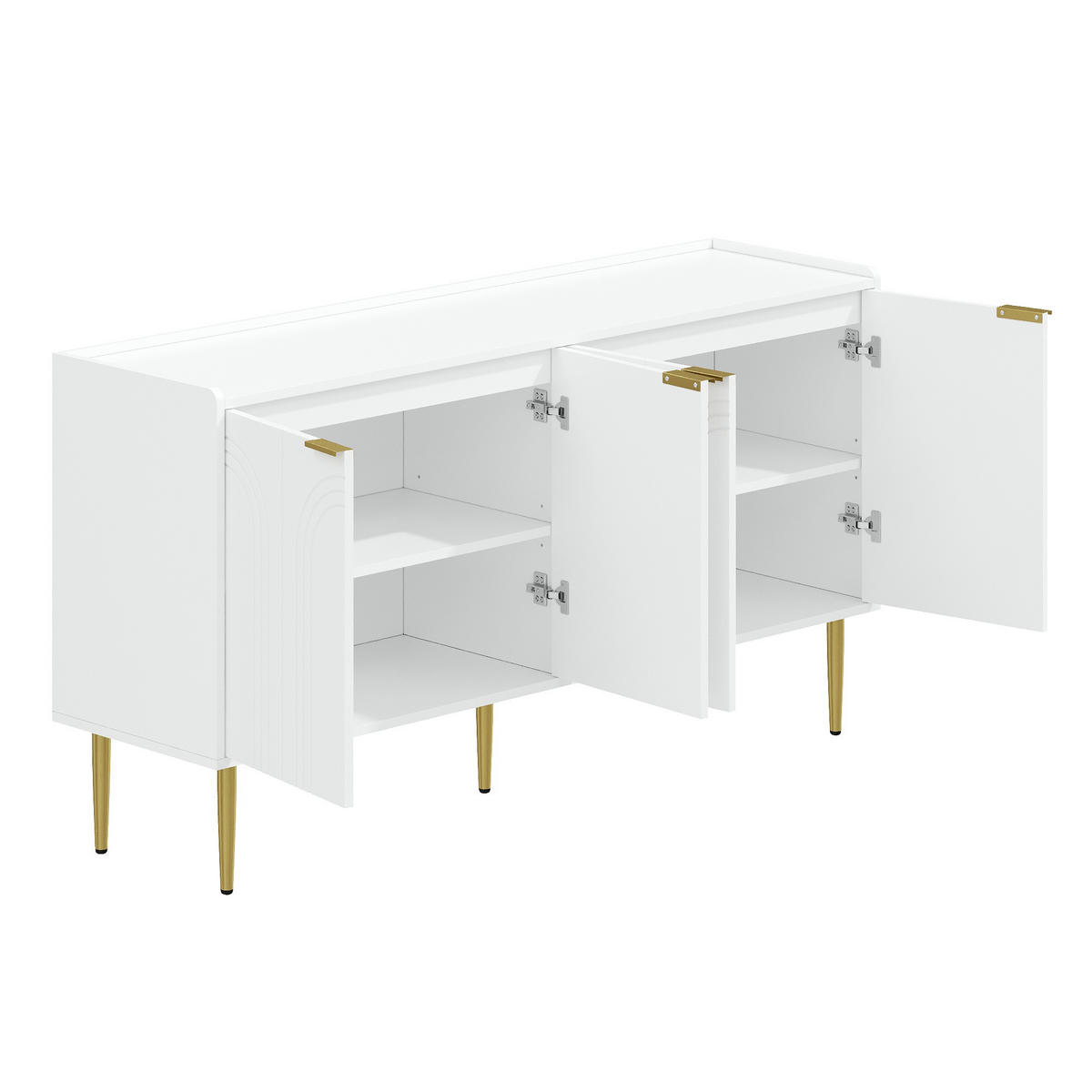 SIDEBOARD DE-37622 140/38/75 cm mit 4 Türen Weiß - Weiß, Holzwerkstoff (140/75/38cm) - ComfortXL