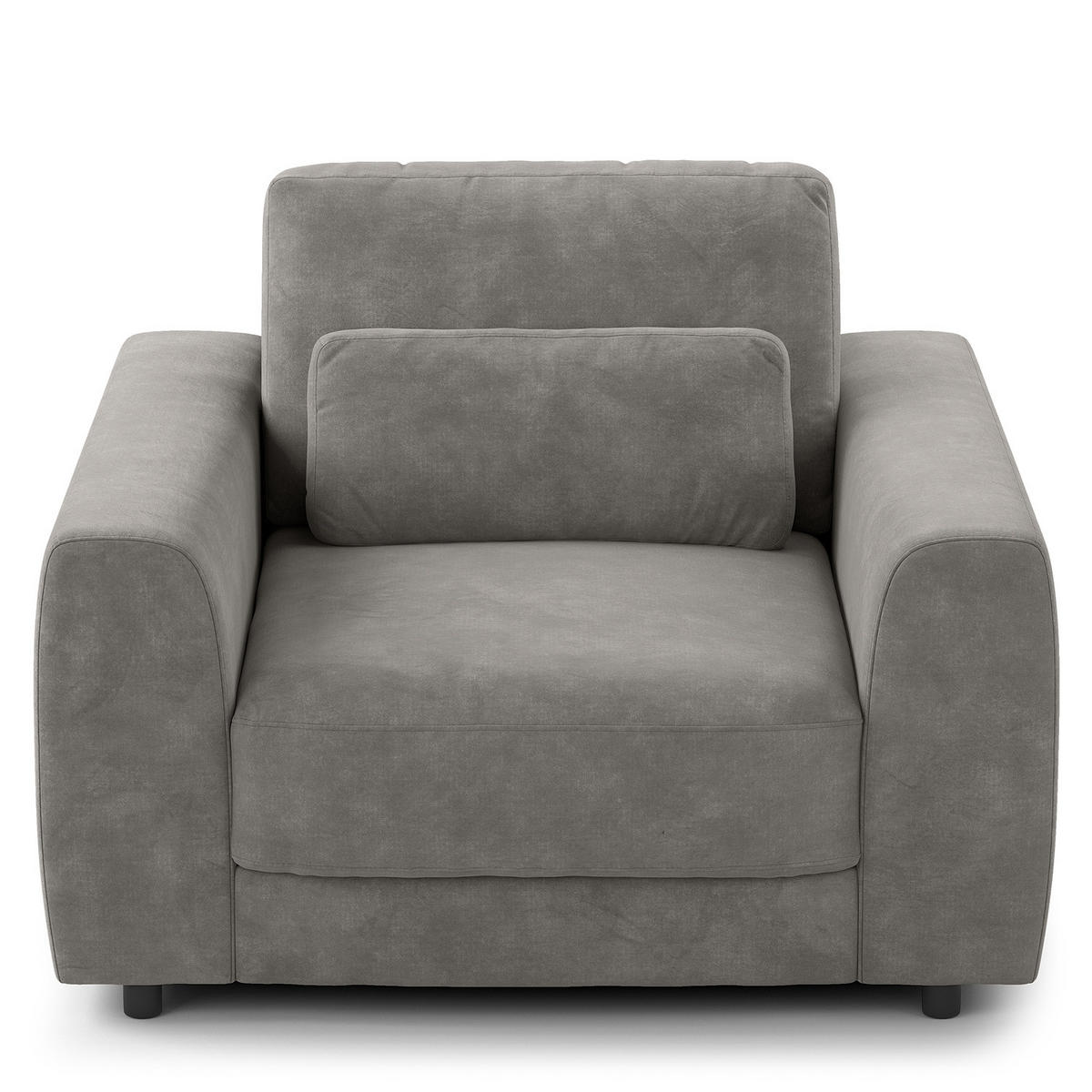 SESSEL - Schwarz/Grau, Kunststoff/Textil (116/80/117cm) - home24