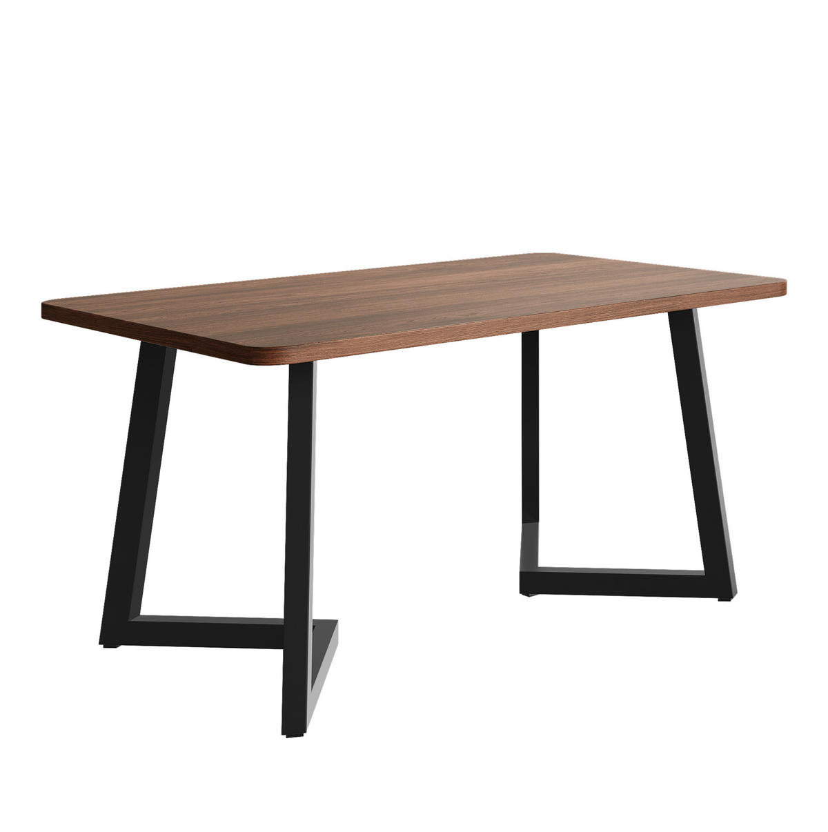 ESSTISCH 117/68/75 cm in Walnussfarben/Schwarz mit Metallgestell - Braun, Holzwerkstoff (117/68/75cm) - Flora Grace