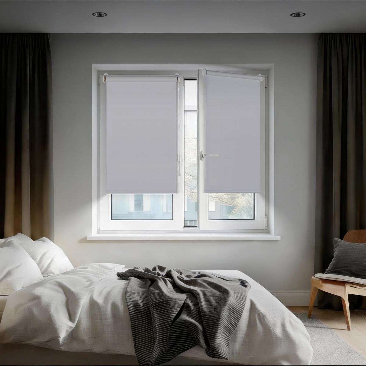 VERDUNKELUNGSROLLO Moon Easyfix Weiß 45x180 - Weiß, Kunststoff (45/180/1cm) - STORESDECO