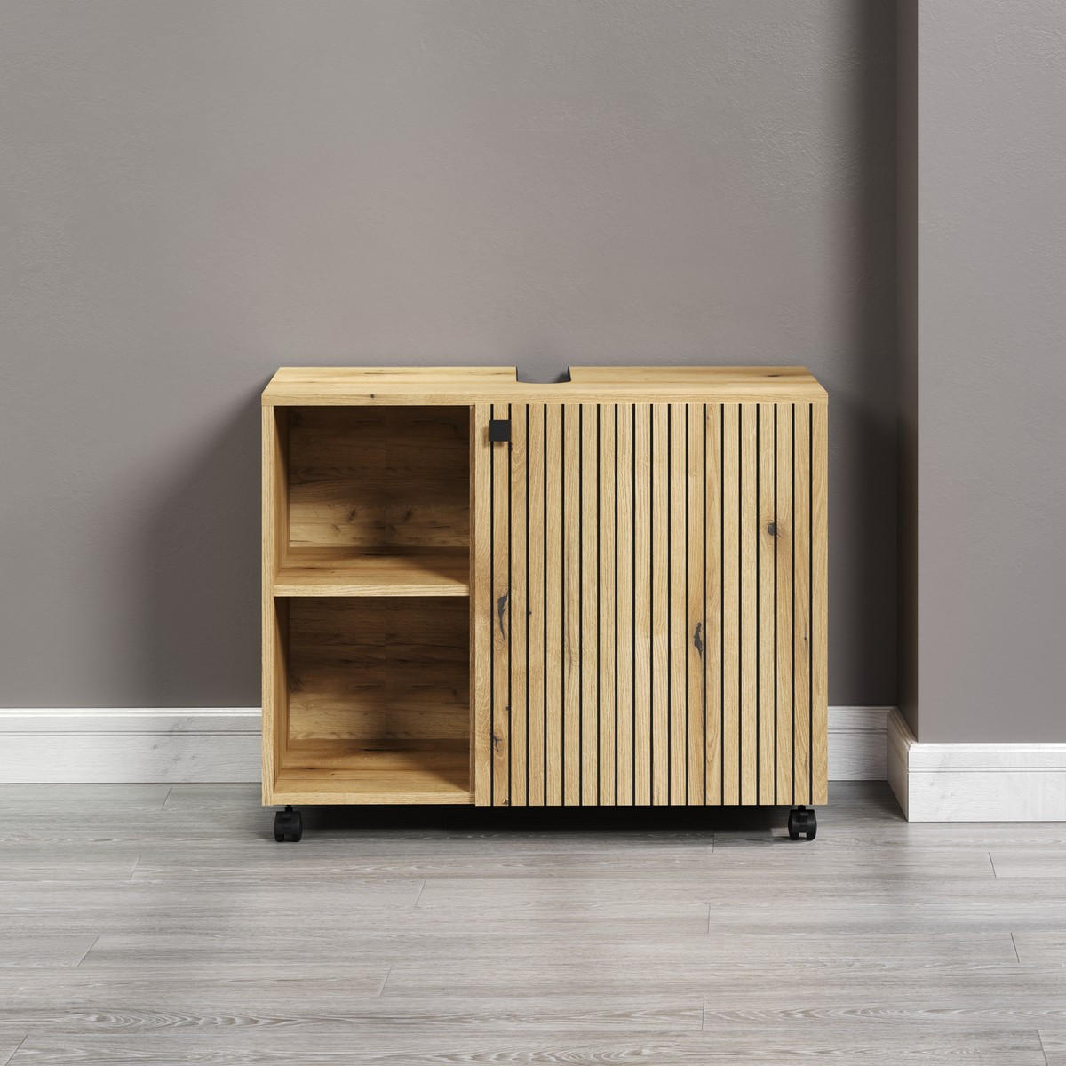 WASCHBECKENUNTERSCHRANK PureBliss Eiche Dekor - Eichefarben, Holzwerkstoff (80/64/42cm) - Trendteam