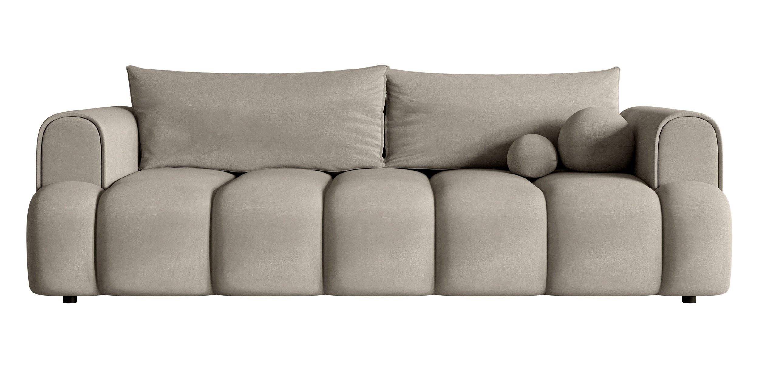 SCHLAFSOFA Dandelino Grau Velours - Schwarz/Grau, Kunststoff/Textil (250/90/112cm) - Selsey