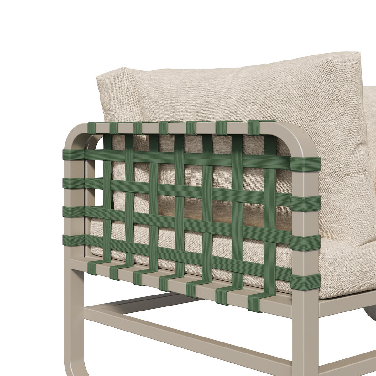 GARTENMÖBEL 118x60x85cm aprikose aus Eisen und mit Tisch - Beige, Metall - Modfu