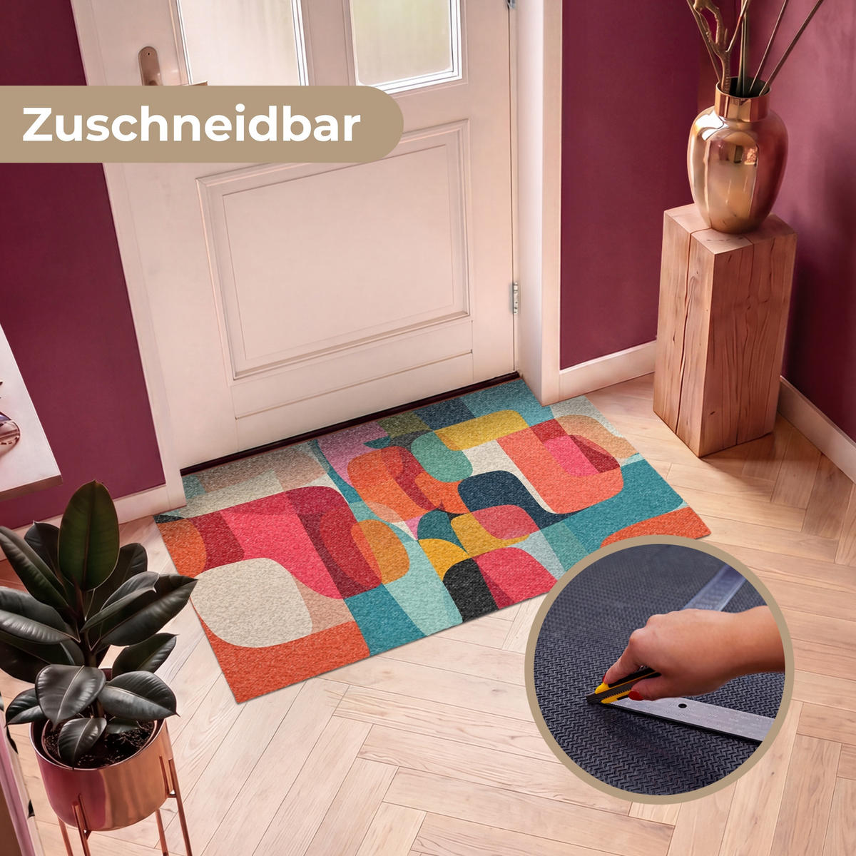 ROHOŽKA Tvary - barevné - abstraktní - letadla 120x80 cm - různobarevná, textil/umělá hmota (120/0.4cm) - MuchoWow