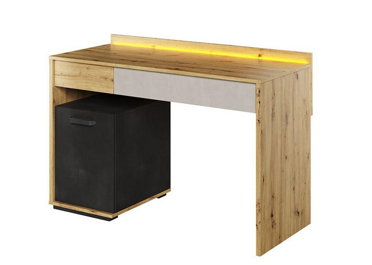 SCHREIBTISCH Qubic QB-08 - Eiche Artisan, Holzwerkstoff (53/120/82cm) - Meblini